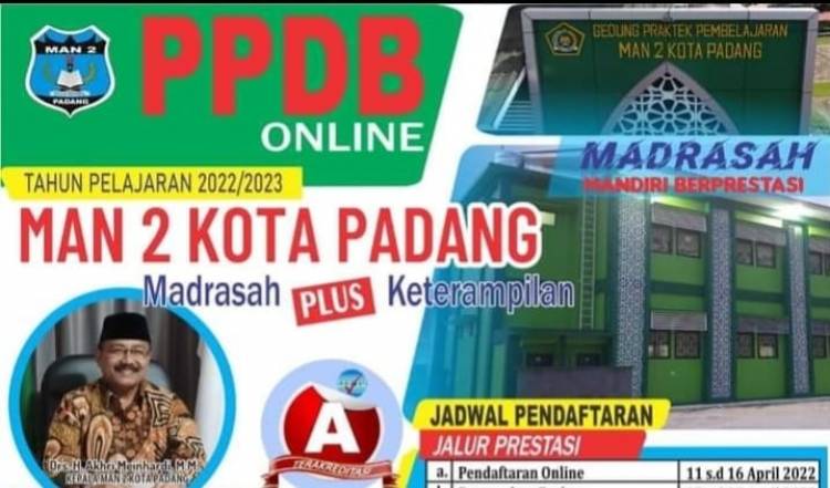 Pendaftar PPDB MAN 2 Padang Jalur Reguler Capai 1.402, Daya Tampung 314 Orang