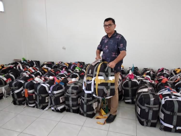 Pengambilan Koper bagasi Jamaah Haji Kloter 1 Padang, sudah 95 Persen