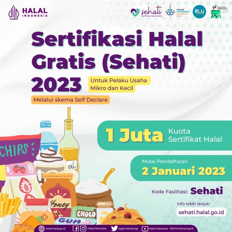 Sertifikasi Halal Gratis 2023 Dibuka, Ada 1 Juta Kuota